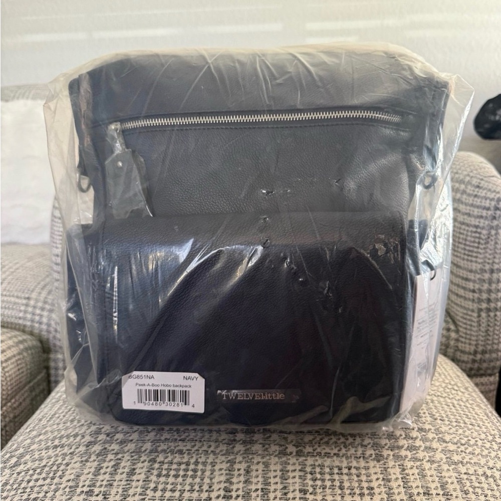 Twelvelittle Peek A Boo Hobo Backpack Diaper Bag- Navy